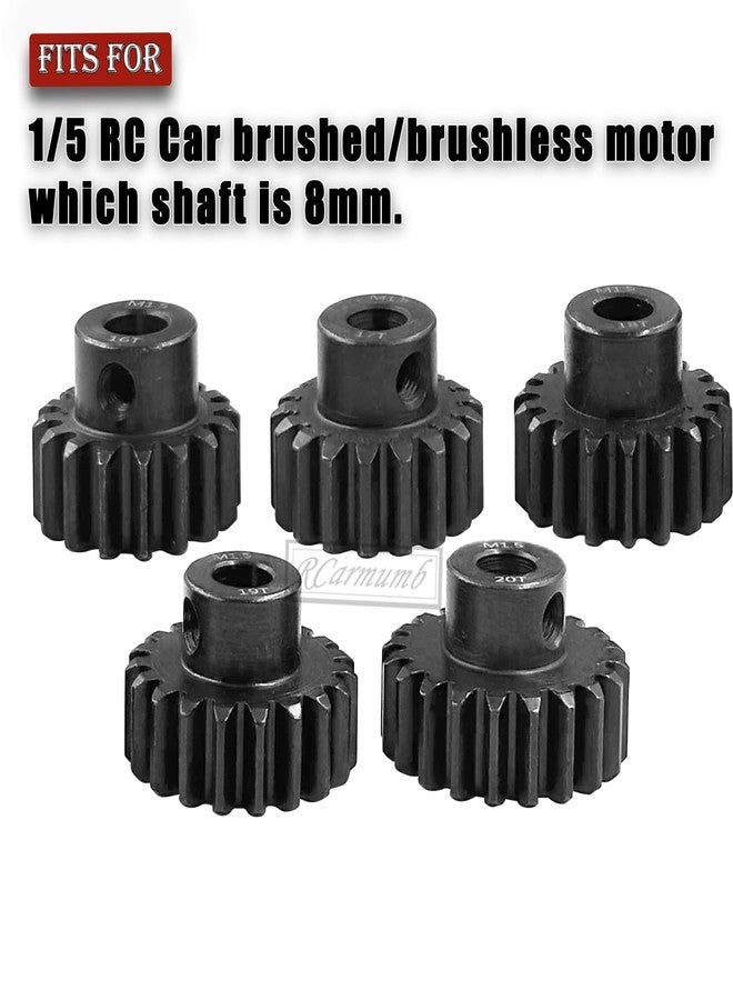 Rcarmumb M1.5 8mm Pinion Gear Set Upgrades Parts for 1/5 RC Car Brushed Brushless Motor,Steel 5PCS Mod 1.5 16T 17T 18T 19T 20T 8mm Shaft Motor Gear Set Hops Up - Image 2